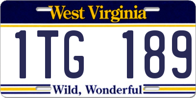 WV license plate 1TG189
