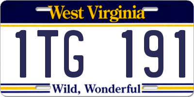 WV license plate 1TG191