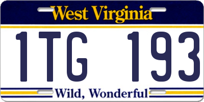 WV license plate 1TG193