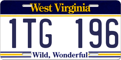 WV license plate 1TG196