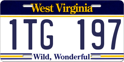 WV license plate 1TG197