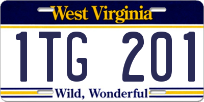 WV license plate 1TG201