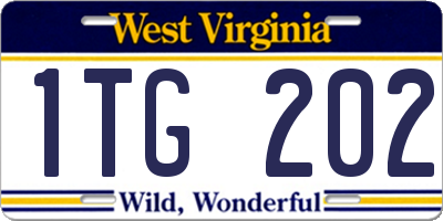 WV license plate 1TG202