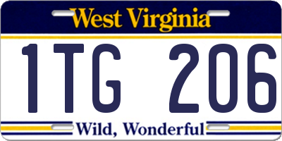 WV license plate 1TG206
