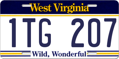WV license plate 1TG207