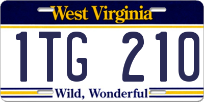 WV license plate 1TG210