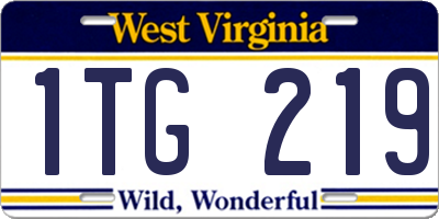 WV license plate 1TG219