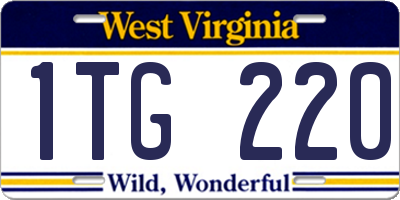WV license plate 1TG220