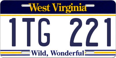 WV license plate 1TG221