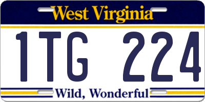 WV license plate 1TG224