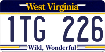 WV license plate 1TG226