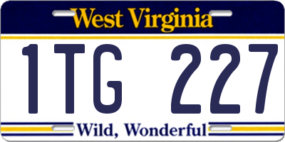 WV license plate 1TG227