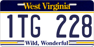 WV license plate 1TG228