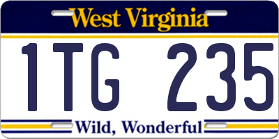 WV license plate 1TG235