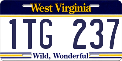 WV license plate 1TG237