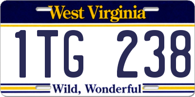 WV license plate 1TG238