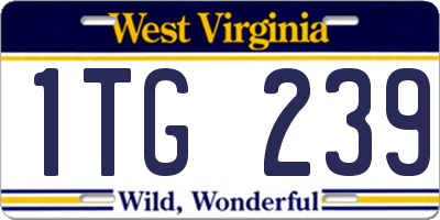WV license plate 1TG239