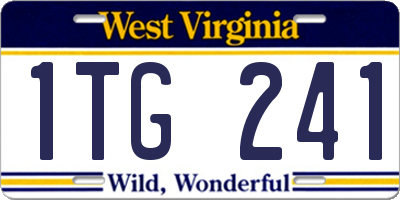 WV license plate 1TG241