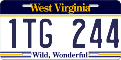 WV license plate 1TG244