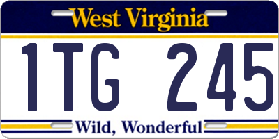WV license plate 1TG245