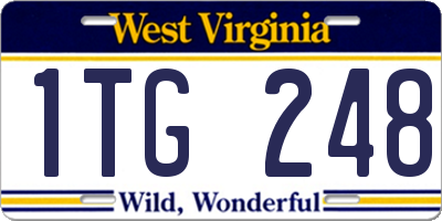WV license plate 1TG248