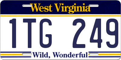 WV license plate 1TG249