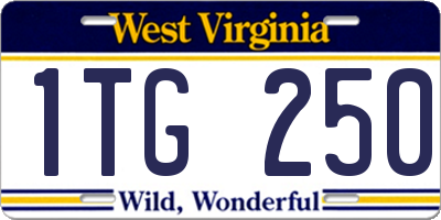 WV license plate 1TG250