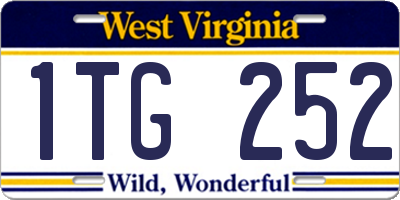 WV license plate 1TG252