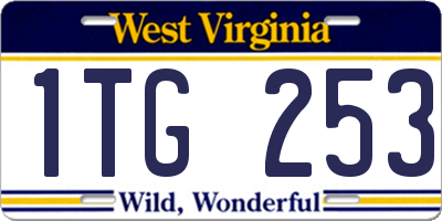 WV license plate 1TG253