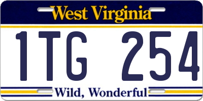 WV license plate 1TG254
