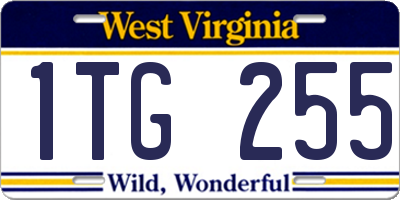 WV license plate 1TG255
