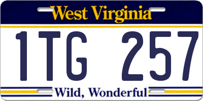 WV license plate 1TG257