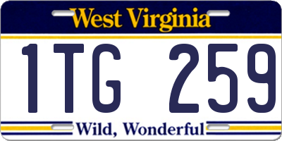 WV license plate 1TG259