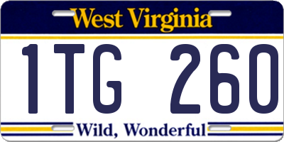 WV license plate 1TG260