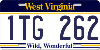WV license plate 1TG262