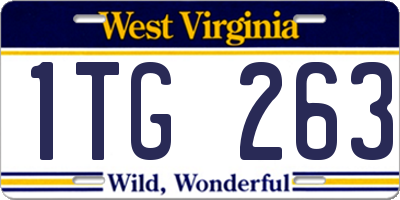 WV license plate 1TG263