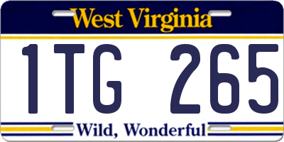 WV license plate 1TG265