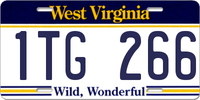 WV license plate 1TG266