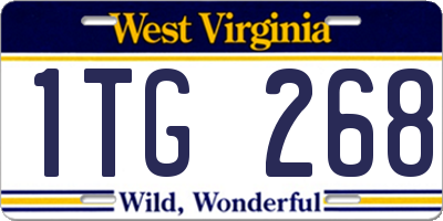 WV license plate 1TG268