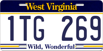 WV license plate 1TG269