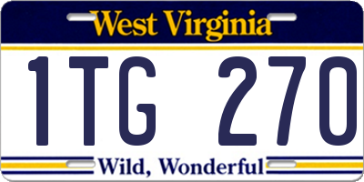 WV license plate 1TG270