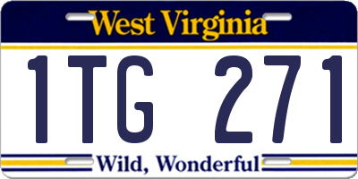 WV license plate 1TG271
