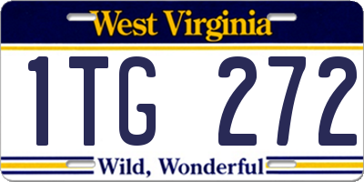 WV license plate 1TG272