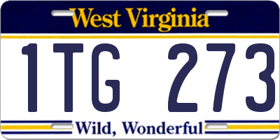 WV license plate 1TG273