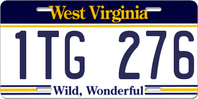 WV license plate 1TG276