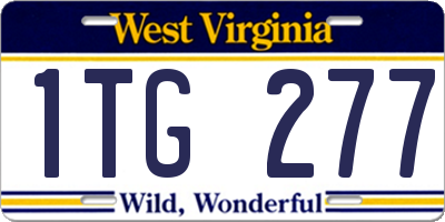 WV license plate 1TG277
