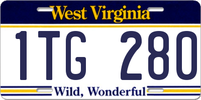 WV license plate 1TG280