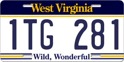 WV license plate 1TG281