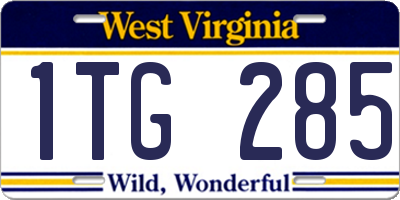 WV license plate 1TG285