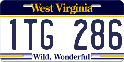 WV license plate 1TG286